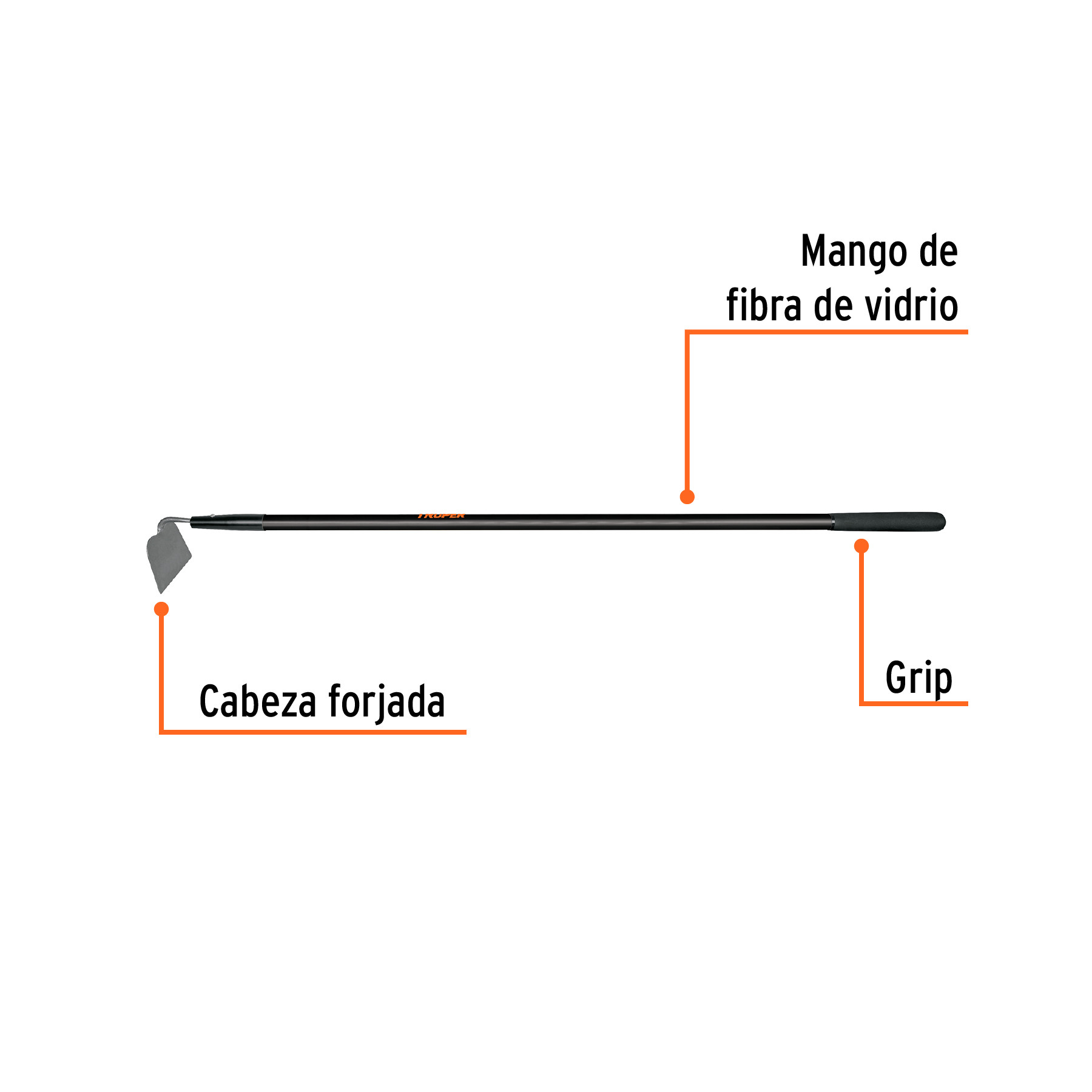 Azad N Jardinero Con Mango Fibra De Vidrio Truper Azadones