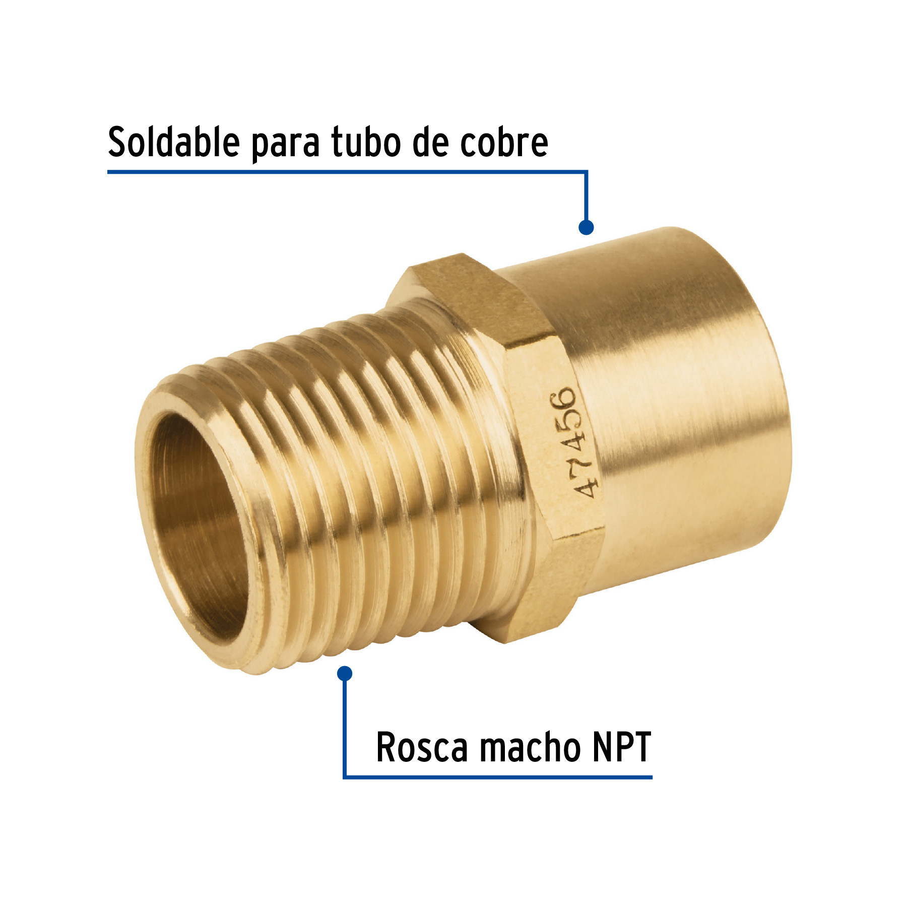 Conector Npt Soldable De Lat N X Foset Para Gas