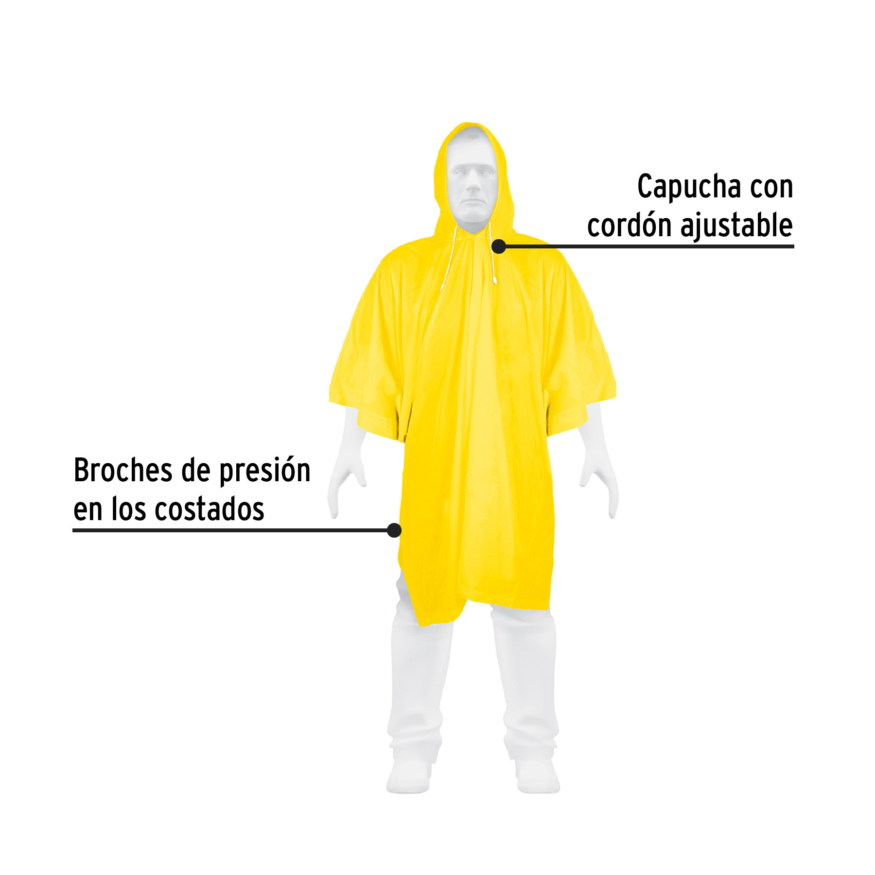 Poncho O Capamanga Ligero De Pvc Pretul Ponchos