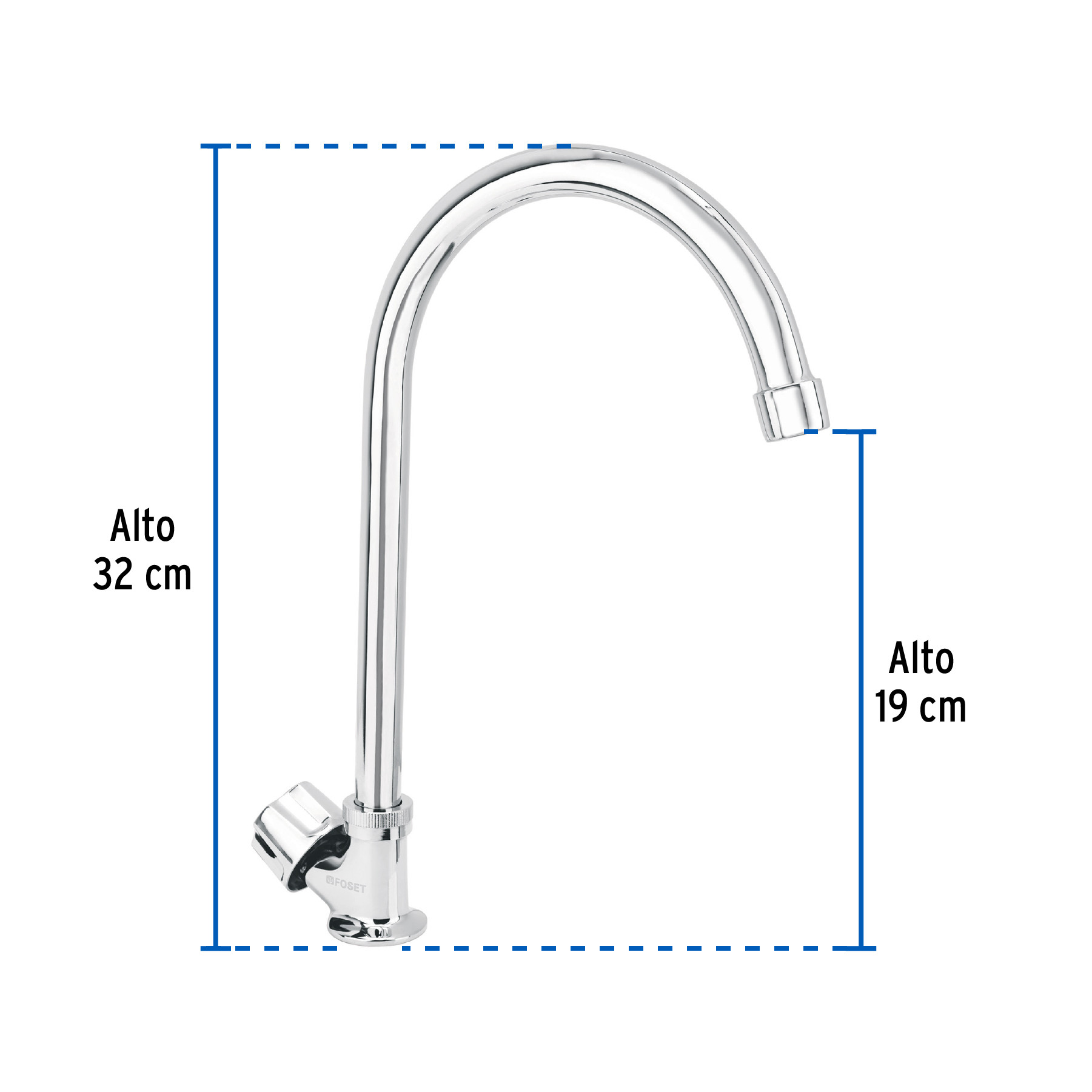 Llave individual para fregadero cuello curvo Foset Mezcladoras Para Fregadero 47691