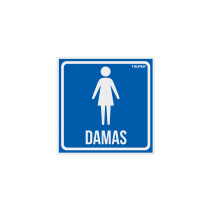 Letrero de señalización "DAMAS", 19 x 19 cm