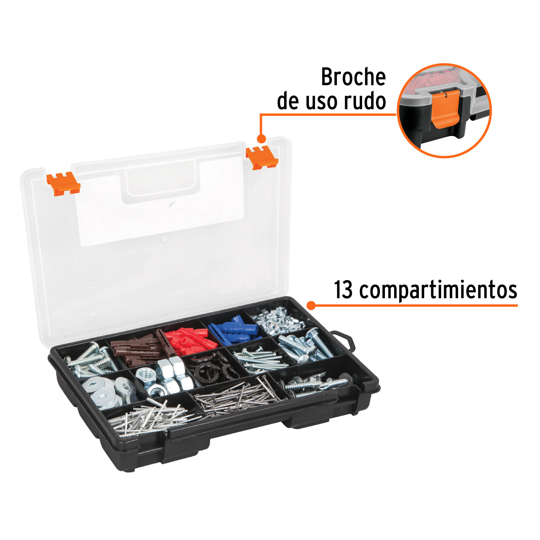 Kit 3 Cajas Para Herramientas Con Compartimentos (13' Y 16')