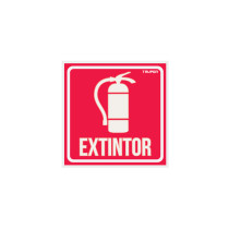 Letrero de señalización "EXTINTOR", 19 x 19 cm