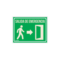 Letrero de señalización "SALIDA DE EMERGENCIA", 21 x 28 cm
